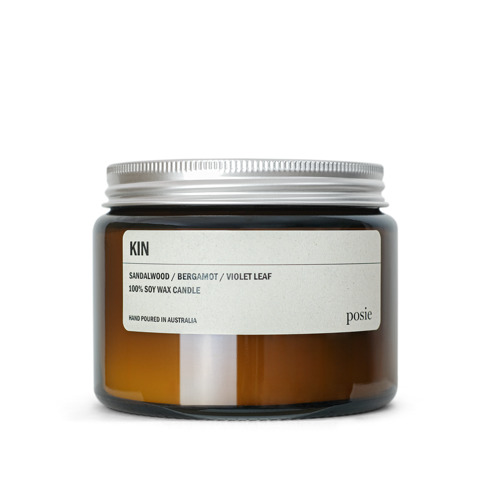 Kin Candle KIN - Sandalwood / Bergamot / Violet Leaf – Posie