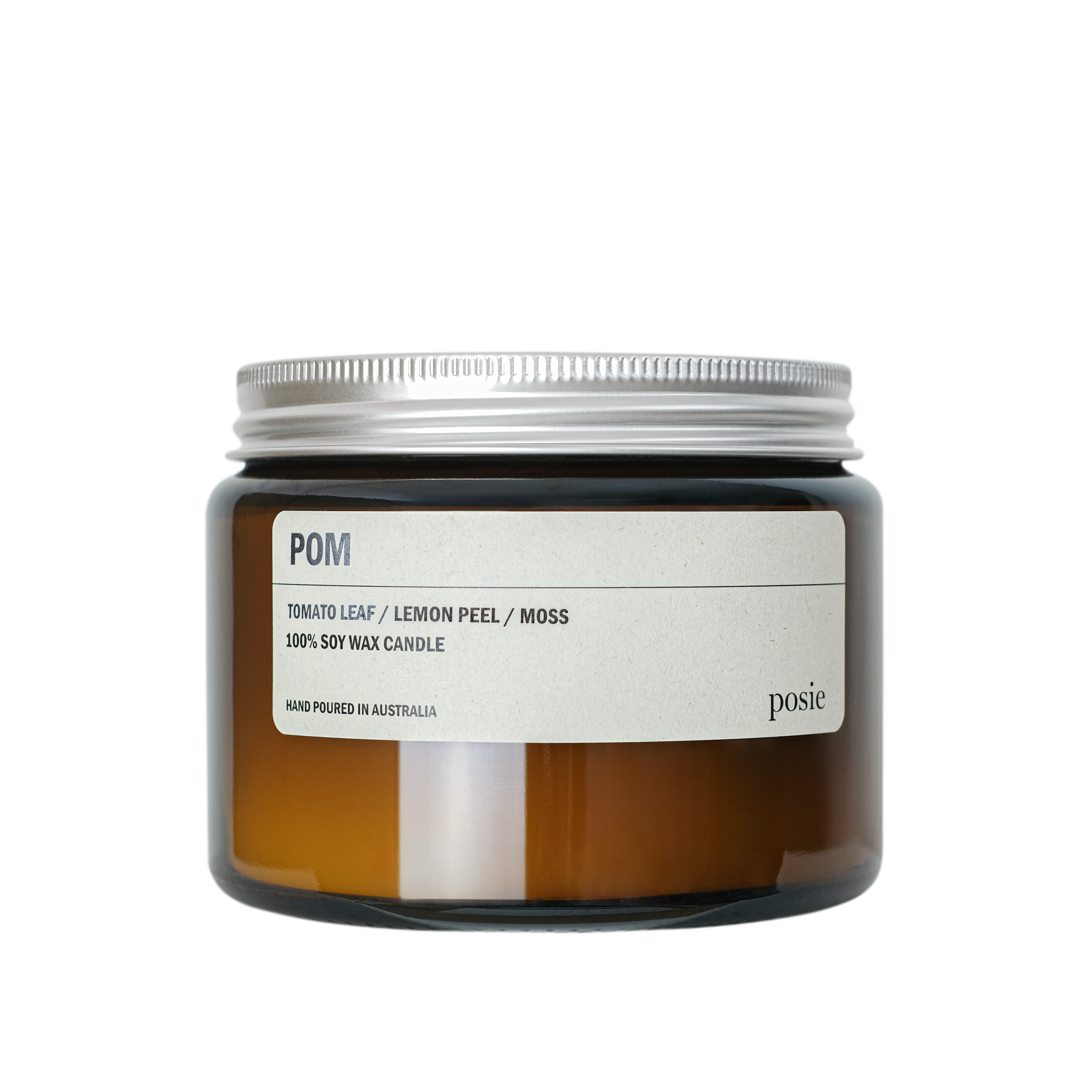 POM: Tomato Leaf / Lemon Peel / Moss Large Amber Candle 500g