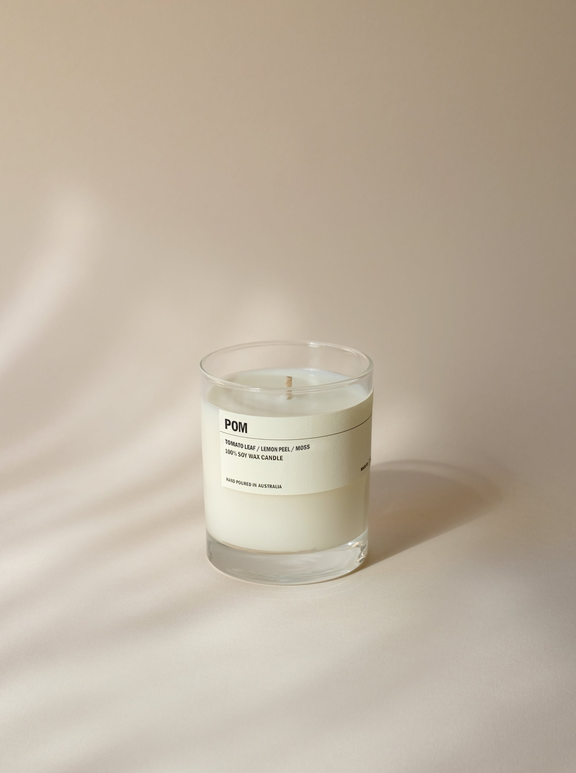 POM: Tomato Leaf / Lemon Peel / Moss Clear Candle 300g