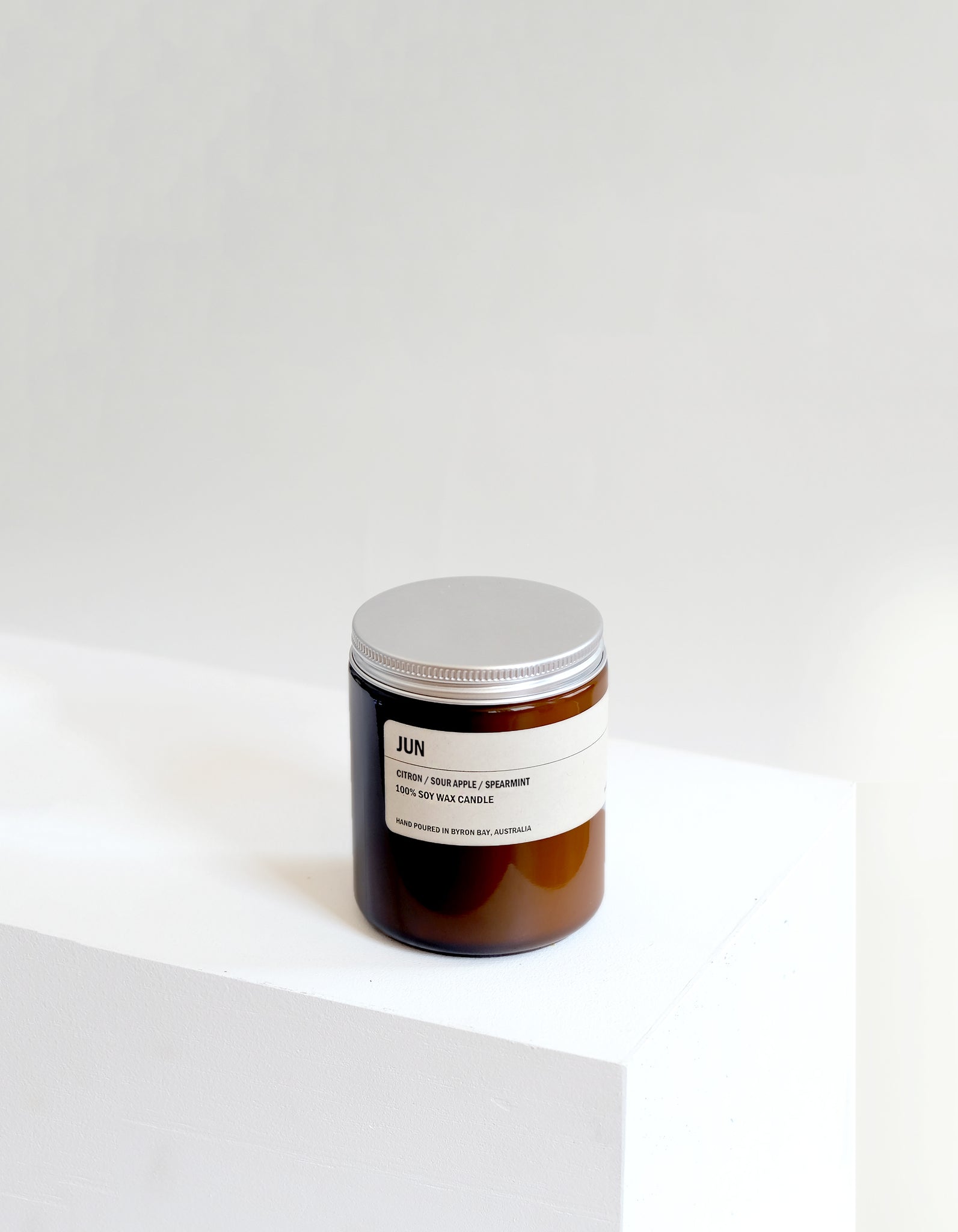 JUN: Citron / Sour Apple / Spearmint Small Amber Candle 250g